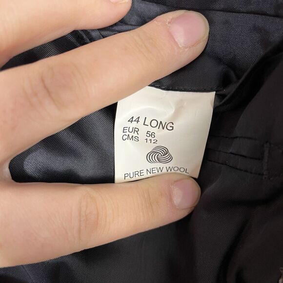 Harris Tweed Herringbone Wool Sport Coat Blazer Jacket Gray Blue 2 Button 44L - Picture 9 of 16